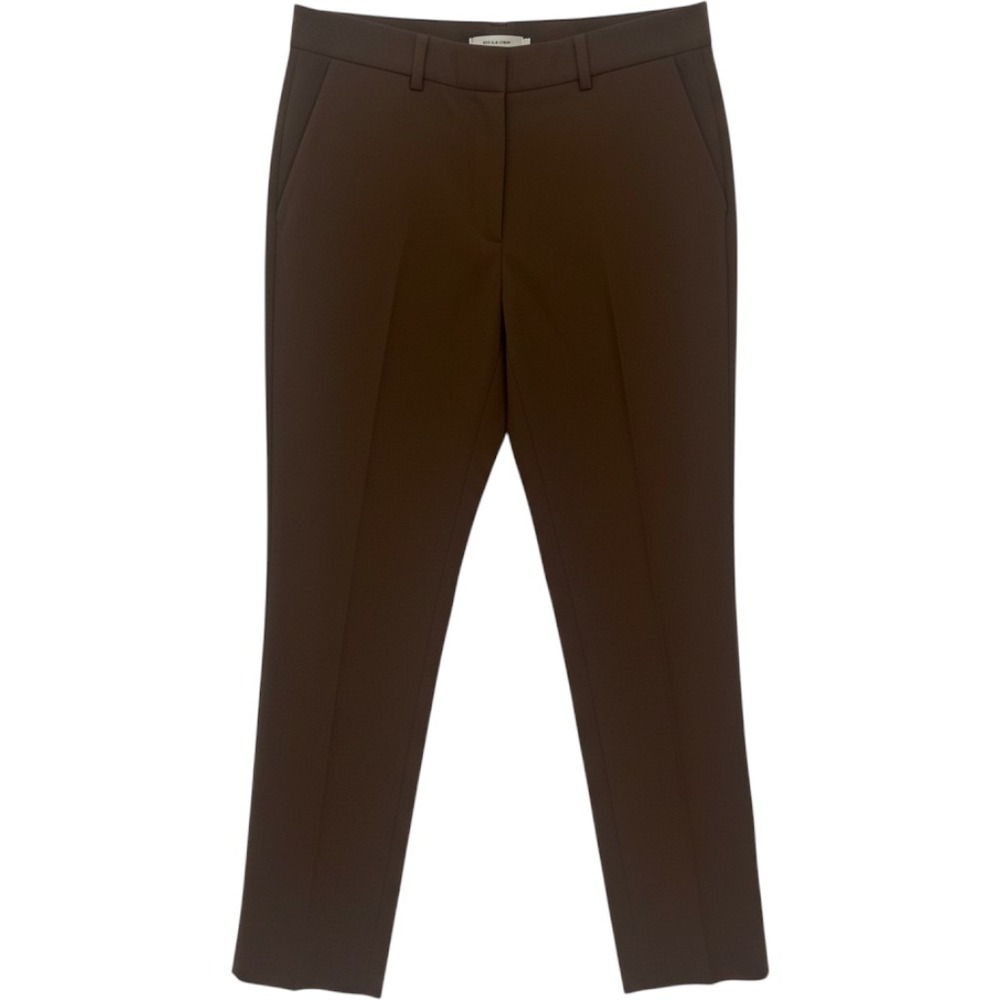 Lafayette 148 New York Trousers Womens 14 Brown‎ Virgin Wool Stretch Career